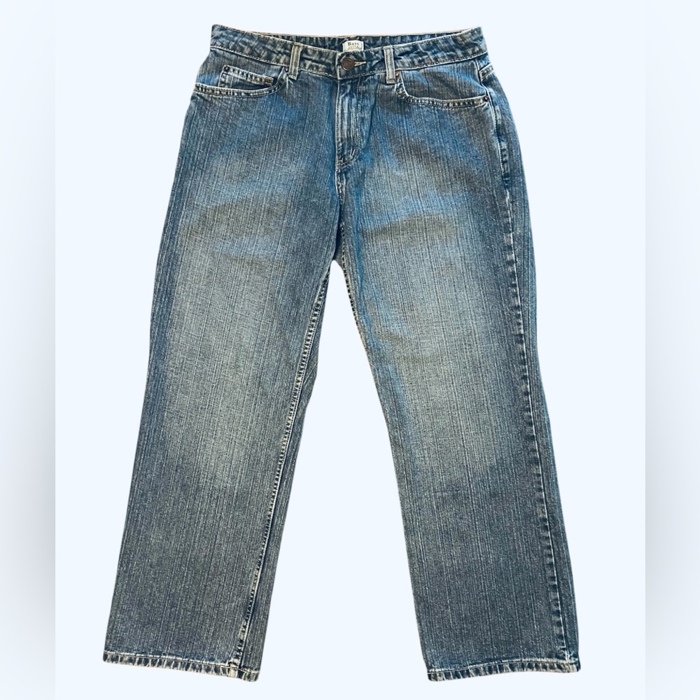 VINTAGE BASS JEANS Women’s 100% Cotton Denim Relaxed Fit Blue Jeans Size 12